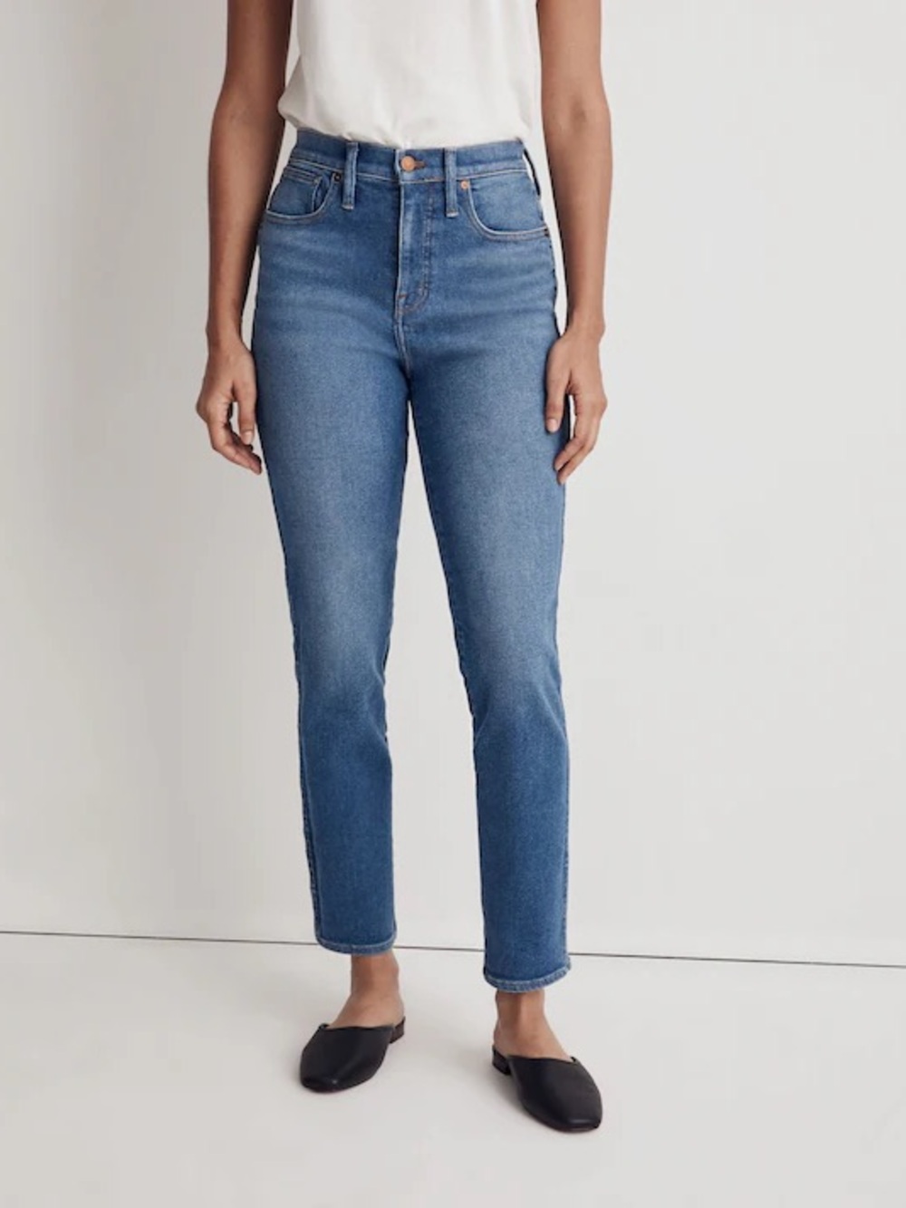 Madewell High-Rise Straight Jeans in Blue Wash